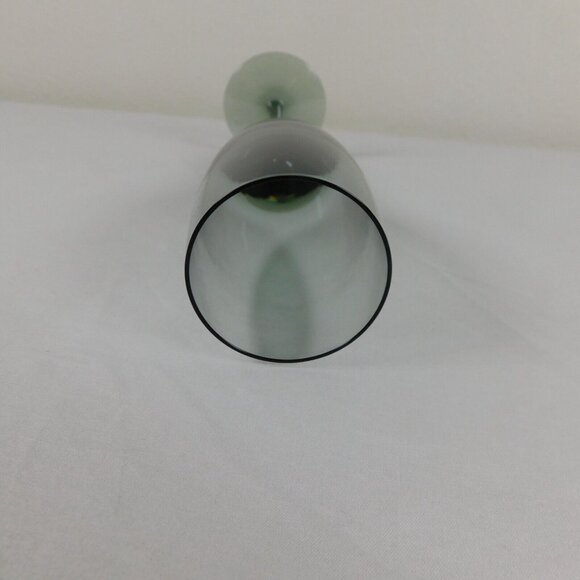 Sasaki Hampton Smoke Crystal Champagne Flute 10 1/2 in tall Smooth Stem - Picture 8 of 8